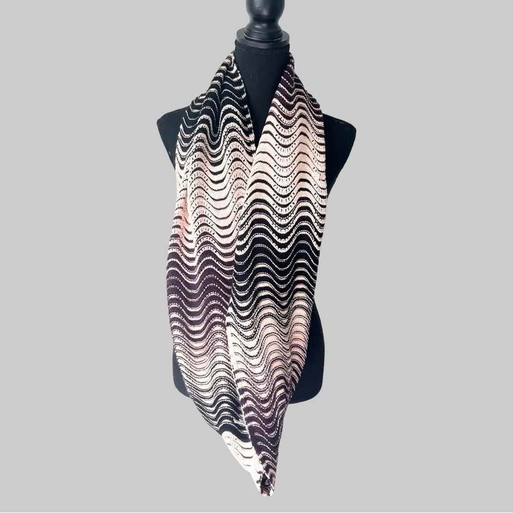 Calvin Klein Wave Knit Acrylic Infinity Scarf